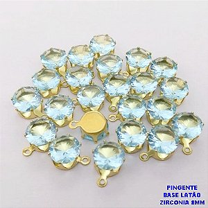 PINGENTE NO BRUTO PRONTO PARA O BANHO /PINGENTE COM BASE 100% LATÃO DE 8MM(ZIRCONIA DE 8MM)VENDIDA POR UNIDADE / PESO 0,05GR - BRU28054