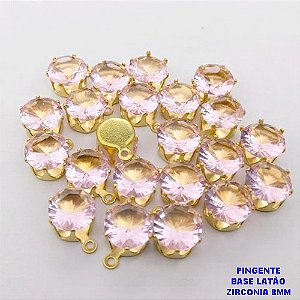PINGENTE NO BRUTO PRONTO PARA O BANHO /PINGENTE COM BASE 100% LATÃO DE 8MM(ZIRCONIA DE 8MM)VENDIDA POR UNIDADE / PESO 0,05GR - BRU28055