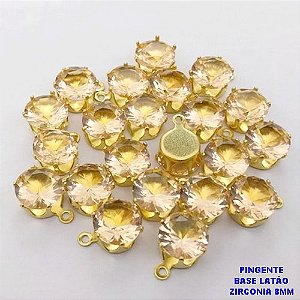 PINGENTE NO BRUTO PRONTO PARA O BANHO /PINGENTE COM BASE 100% LATÃO DE 8MM(ZIRCONIA DE 8MM)VENDIDA POR UNIDADE / PESO 0,05GR - BRU28056