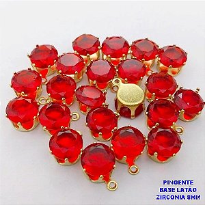 PINGENTE NO BRUTO PRONTO PARA O BANHO /PINGENTE COM BASE 100% LATÃO DE 8MM(ZIRCONIA DE 8MM)VENDIDA POR UNIDADE / PESO 0,05GR - BRU28057