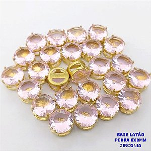 PINGENTE NO BRUTO PRONTO PARA O BANHO /PINGENTE COM BASE 100% LATÃO DE 8X8MM(ZIRCONIA DE 8X8MM)VENDIDA POR UNIDADE / PESO 0,05GR - BRU28067
