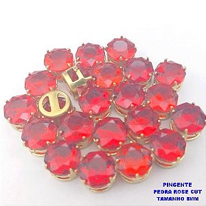 PINGENTE NO BRUTO PRONTO PARA O BANHO(POTE)PINGENTE BASE LATÃO 100% COM PEDRA DE " PEDRA ROSE CUT " TAMANHO 8X8MM / PESO DO PAR 0,07GR / BRU28083