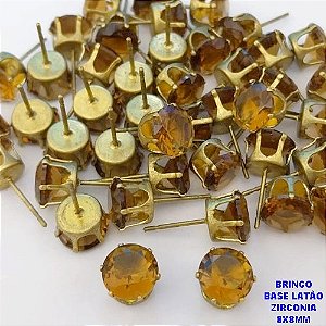 BRINCO NO BRUTO PRONTO PARA O BANHO (POTE)BRINCO COM BASE 100% LATÃO)TAMANHO 8X8MM / PESO DO PAR 1GR - BRU28096