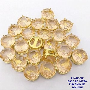 PINGENTE NO BRUTO PRONTO PARA O BANHO(POTE) PINGENTE BASE EM LATÃO E ZIRCONIA DE " 10X10MM " /VENDIDO POR UNIDADE) PESO 1GR - BRU28186