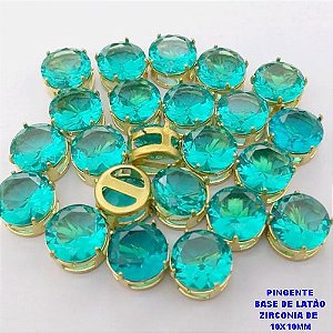 PINGENTE NO BRUTO PRONTO PARA O BANHO(POTE) PINGENTE BASE EM LATÃO E ZIRCONIA DE " 10X10MM " /VENDIDO POR UNIDADE) PESO 1GR - BRU28189