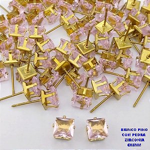 BRINCO NO BRUTO PRONTO PARA O BANHO(POTE) BRINCO BASE EM LATÃO E ZIRCONIA QUADRADA " 8X8MM " / PESO 0,09GR - BRU28228