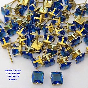 BRINCO NO BRUTO PRONTO PARA O BANHO(POTE) BRINCO BASE EM LATÃO E ZIRCONIA QUADRADA " 8X8MM " / PESO 0,09GR - BRU28232