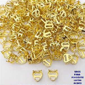 ACESSÓRIO NO BRUTO PRONTO PARA O BANHO (POTE) BASE CORAÇÃO EM 100% LATÃO 8X8MM -VENDIDA POR UNIDADE(PINGENTE) - PESO 0,05GR - BRU28273