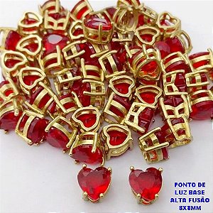 PINGENTE NO BRUTO PRONTO PARA O BANHO (POTE) BASE CORAÇÃO EM ALTA FUSÃO 8X8MM -VENDIDA POR UNIDADE / PONTO DE LUZ ZIRCONIA DE CORAÇÃO - PESO 0,09GR - BRU28276