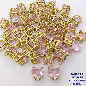 PINGENTE NO BRUTO PRONTO PARA O BANHO (POTE) BASE CORAÇÃO EM ALTA FUSÃO 8X8MM -VENDIDA POR UNIDADE / PONTO DE LUZ ZIRCONIA DE CORAÇÃO - PESO 0,09GR - BRU28277