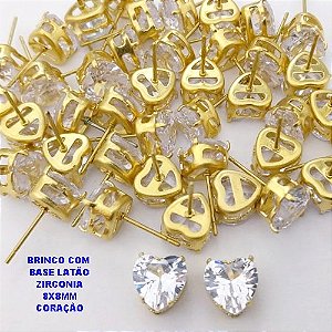 BRINCO NO BRUTO PRONTO PARA O BANHO (POTE) BASE 100% LATÃO CORAÇÃO 8X8MM - PESO 1.1GR - BRU28281