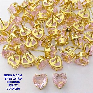BRINCO NO BRUTO PRONTO PARA O BANHO (POTE) BASE 100% LATÃO CORAÇÃO 8X8MM - PESO 1.1GR - BRU28283