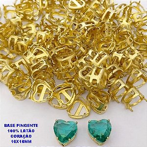BASE NO BRUTO PRONTO PARA O BANHO (POTE) BASE 100% LATÃO CORAÇÃO 10X10MM ( VENDIDA POR UNIDADE) - PESO 0,04GR - BRU28285