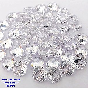 ACESSORIO NO BRUTO PRONTO PARA O BANHO (CX194)PEDRA DE (" ZIRCONIA " ROSE CUT 10X10MM ") CRISTAL DE 8X8MM / PESO 0,08GR - BRU28321