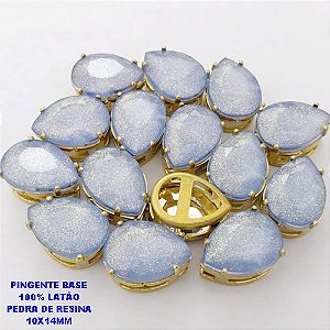 PINGENTE NO BRUTO PRONTO PARA O BANHO(CX194) PINGENTE BASE 100% LATÃO PEDRA " RESINA 10X14MM " / PESO 1.2GR - BRU28331