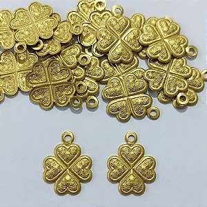 ACESSÓRIO NO BRUTO PRONTO PARA O BANHO - (3.1579A1) TREVO 4 FOLHAS 12X12MM - PESO 0,4GR - BRU31002