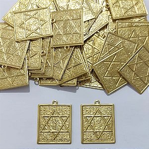ACESSÓRIO NO BRUTO PRONTO PARA O BANHO - (3.2301A1) (CX.115) PLACA ESTRELA DE DAVI 22X28MM - PESO 2,4GR - BRU31004