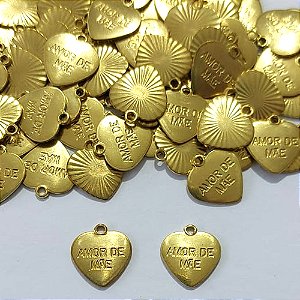 ACESSÓRIOS NO BRUTO PRONTO PARA O BANHO - (4244) CORAÇÃO AMOR DE MÃE 10MM - PESO 0,6GR - BRU31014