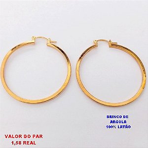 BRINCO NO BRUTO PRONTO PARA O BANHO(138)BRINCO DE ARGOLA TAMANHO 4CM / PESO 8.6GR - BRU28425