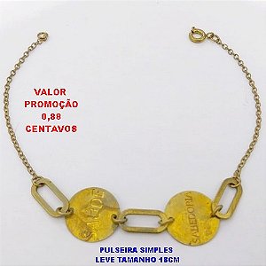 PULSEIRA NO BRUTO PRONTO PARA O BANHO (CX.120) - PULSEIRA SIMPLES E DELICADA(FRASE SORTE/SUCESSO - TAMANHO 18CM - PESO 2GR - BRU28450
