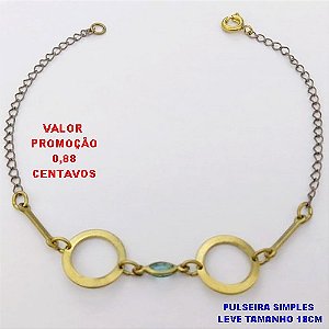 PULSEIRA NO BRUTO PRONTO PARA O BANHO (CX.120) - PULSEIRA SIMPLES E DELICADA - TAMANHO 18CM - PESO 1.9GR - BRU28452