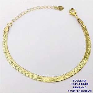 PULSEIRA NO BRUTO PRONTO PARA O BANHO(AV)(CX195 ) PULSEIRA DE FITA LARGURA 4MM-TAMANHO 3.4GR BRU28478