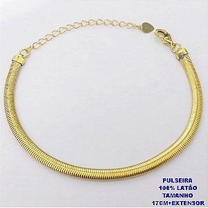 PULSEIRA NO BRUTO PRONTO PARA O BANHO(AV)(CX195 ) PULSEIRA RABO DE COBRA LARGURA 4MM-TAMANHO 4.3GR BRU28479