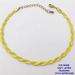PULSEIRA NO BRUTO PRONTO PARA O BANHO(AV)(CX195 ) PULSEIRA COM FIO TRANÇADO - LARGURA 3.5MM-TAMANHO 2.7GR BRU28481