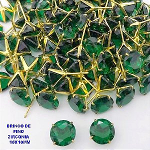 BRINCO NO BRUTO PRONTO PARA O BANHO(AV)(CX195 ) BRINCO DE PINO COM ZIRCONIA DE 10X10MM - LARGURA 3.5MM-TAMANHO 1.6GR BRU28482