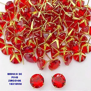 BRINCO NO BRUTO PRONTO PARA O BANHO(AV)(CX195 ) BRINCO DE PINO COM ZIRCONIA DE 10X10MM -PESO 1.6GR BRU28484