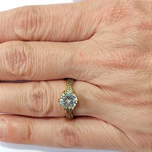 ANEL NO BRUTO PRONTO PARA O BANHO - ANEL COM MICRO ZIRCÔNIAS E PEDRA ZIRCÔNIA 10MM - PESO DO ANEL 3GR - ANEL000652