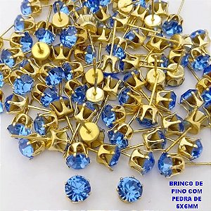 BRINCO NO BRUTO PRONTO PARA O BANHO(POTE)- BRINCO DE PINO 100% LATÃO COM CRISTAL DE 6MM- PESO TOTAL 0,06GR - BRU29008