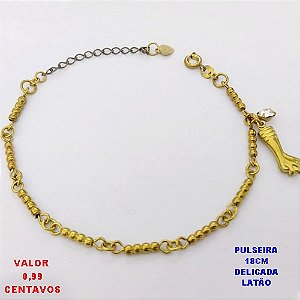 PULSEIRA NO BRUTO PRONTO PARA O BANHO (CX.69) . PULSEIRA SIMPLES E DELICADA -TAMANHO 18CM - PESO 4.5GR BRU29009