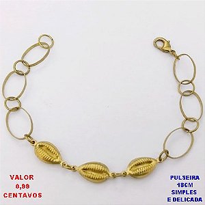 PULSEIRA NO BRUTO PRONTO PARA O BANHO (CX .69) . PULSEIRA SIMPLES E DELICADA -TAMANHO 18CM - PESO 4.5GR BRU29010