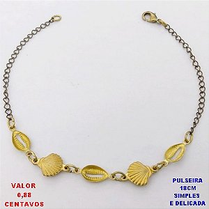 PULSEIRA NO BRUTO PRONTO PARA O BANHO (CX.69) . PULSEIRA SIMPLES E DELICADA -TAMANHO 18CM - PESO 4.5GR BRU29011