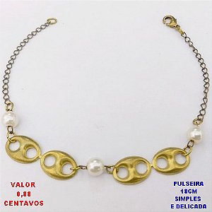 PULSEIRA NO BRUTO PRONTO PARA O BANHO (CX.69) . PULSEIRA SIMPLES E DELICADA -TAMANHO 18CM - PESO 1.6GR BRU29012