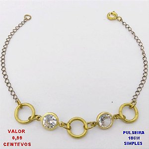 PULSEIRA NO BRUTO PRONTO PARA O BANHO (CX.69) . PULSEIRA SIMPLES E DELICADA -TAMANHO 18CM - PESO 2.4GR BRU29013