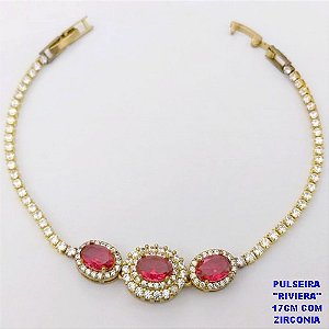 PULSEIRA NO BRUTO PRONTO PARA O BANHO(CX181)- PULSEIRA RIVIERA DE 17CM - PESO TOTAL 5.9GR - BRU29120