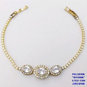 PULSEIRA NO BRUTO PRONTO PARA O BANHO(CX181)- PULSEIRA RIVIERA DE 17CM - PESO TOTAL 5.9GR - BRU29121