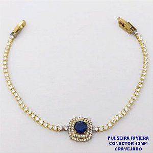 PULSEIRA NO BRUTO PRONTO PARA O BANHO(CX118)- PULSEIRA RIVIERA DE 18CM(CONECTOR CRAVEJADO 12MM - PESO TOTAL 4.3GR - BRU29165