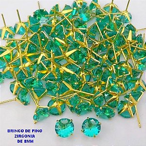 BRINCO NO BRUTO PRONTO PARA O BANHO(AV)(CX195 ) BRINCO DE PINO COM ZIRCONIA DE 8X8MM -PESO 0,9GR BRU29169