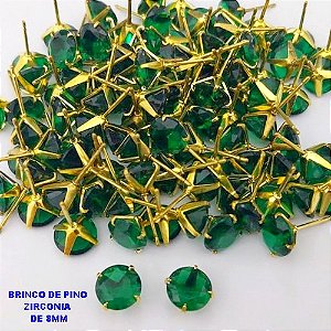 BRINCO NO BRUTO PRONTO PARA O BANHO(AV)(CX195 ) BRINCO DE PINO COM ZIRCONIA DE 8X8MM -PESO 0,9GR BRU29173