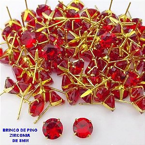 BRINCO NO BRUTO PRONTO PARA O BANHO(AV)(CX195 ) BRINCO DE PINO COM ZIRCONIA DE 8X8MM -PESO 0,9GR BRU29174