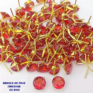 BRINCO NO BRUTO PRONTO PARA O BANHO(AV)(CX195 ) BRINCO DE PINO COM ZIRCONIA DE 8X8MM -PESO 0,9GR BRU29177