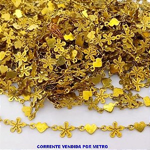 CORRENTE NO BRUTO PRONTO PARA O BANHO(CX118) - CORRENTE TODA TRABALHADA PARA PULSEIRA OU SHOCKER -LARGURA 8MM - (VENDIDA POR METRO) - BRU29189