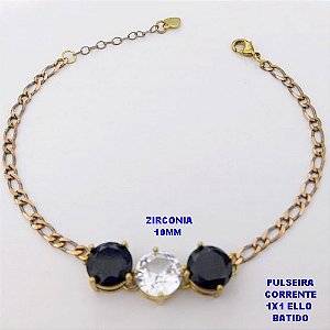 PULSEIRA NO BRUTO PRONTO PARA O BANHO(CX49)- COM CORRENTE 1X1 ELO BATIDO (LARGURA 3MM) DE 18CM+EXTENSOR CONECTOR ALTA FUSÃO (ZIRCONIA 10X10MM ) PESO TOTAL 6.8GR - BRU29227