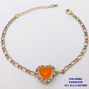 PULSEIRA NO BRUTO PRONTO PARA O BANHO(CX194) PULSEIRA 1X1 ELLO BATIDO LARGURA 3MM / CONECTOR COM CONECTOR EM ALTA FUSÃO CRAVEJADA ( "ZIRCONIA " 10X10MM" / PESO 4.6GR - BRU29231