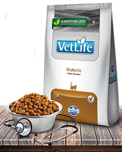 Ração Seca Farmina Vet Life Natural Diabetic para Gatos Adultos Diabéticos - 2Kg