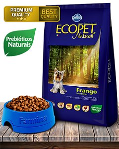 Ração Seca Farmina Ecopet Natural Frango Small Bite para Cães Adultos Raças Pequenas - 3Kg