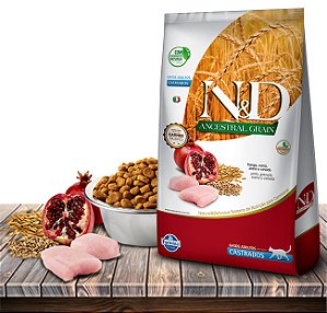 Ração Seca Farmina N&D Ancestral Feline Frango & Romã para Gatos Adultos Castrados - 400Gr